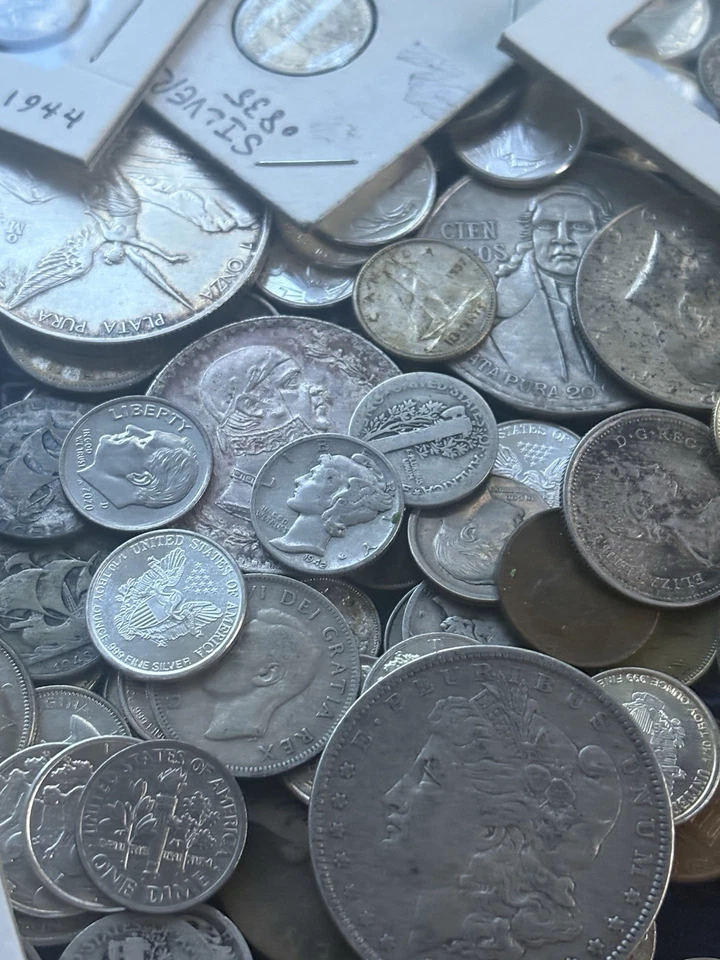 Silver Estate Coin Lot Silver Mix .999 .800 90% 40% Coin Lot Total .5 Oz Mixed - Image 2 of 2