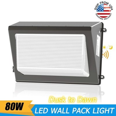 LED Warehouses Wall Pack Light 80W AC 100-277V Dusk to Dawn Commercial Lighting