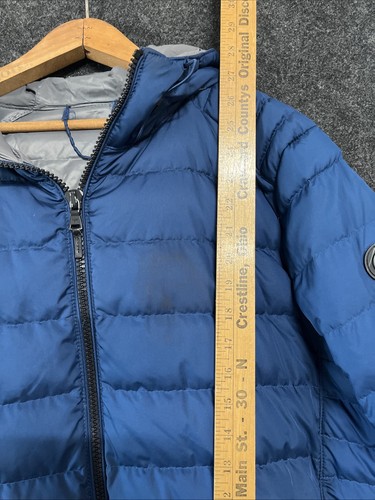 Chaqueta acolchada Michael Kors para hombre sin etiquetas L-28 W 24 verde azulado oscuro bolsillo interior - Imagen 4 de 15