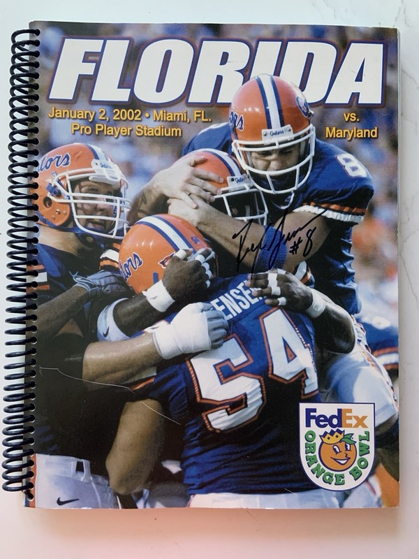 Rex Grossman 2002 Autographed Orange Bowl Florida Gator Media Guide