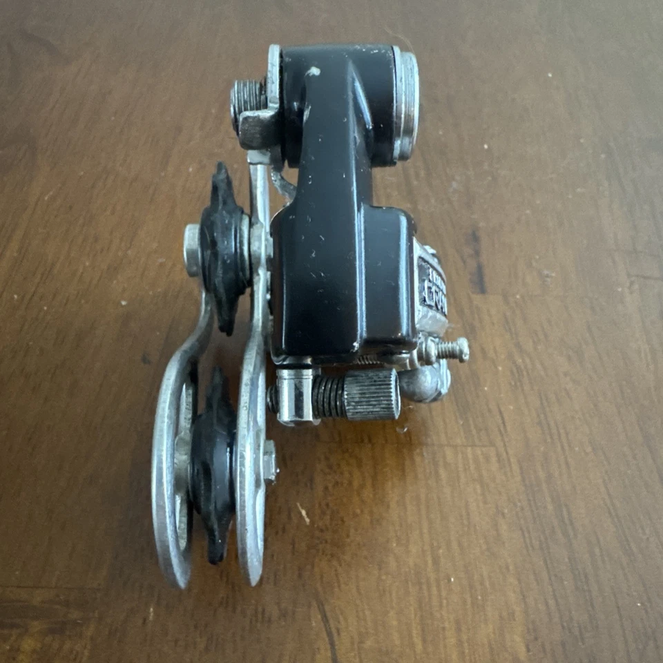 复古禧玛诺 Dura-Ace 起重机后变速器黑色版短笼 - 二手 — 第 3/4 张图片