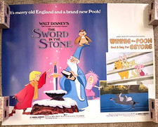 Rolled The Sword in the Stone/Winnie the Pooh 1963 Movie Poster 22x28 Disney