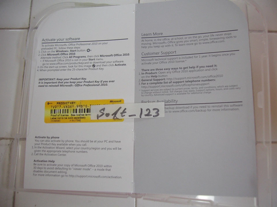 Microsoft Office 2010 Professional Product Key Card (PKC) MS PRO=NEW RETAIL BOX= - Image 2 of 4