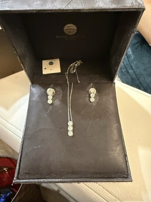 Ponte Vecchio 18kt Weißgold 0,76 ct. Diamant Ohrhänger und Anhänger Set