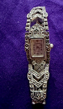 Art Deco Pierre Nicol vintage marcasite set ladies watch - untested