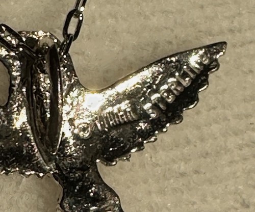Vintage Hummingbird Pendant Necklace Colorado Sterling Silver Diamond Cut w/ Box - Picture 6 of 10