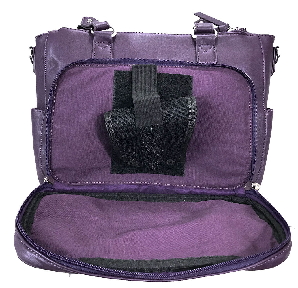 Medium CCW Bag Multi-Zipper Faux Leather Concealed Carry Purse