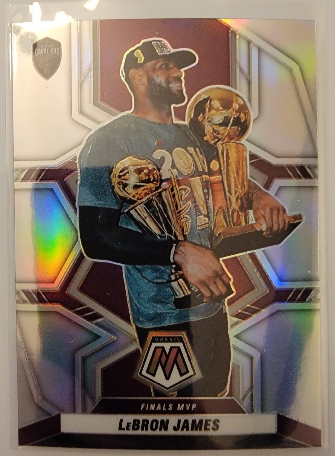 LeBron James SP 2021-22 Mosaic SILVER Prizm Finals MVP #298 Cavaliers Card