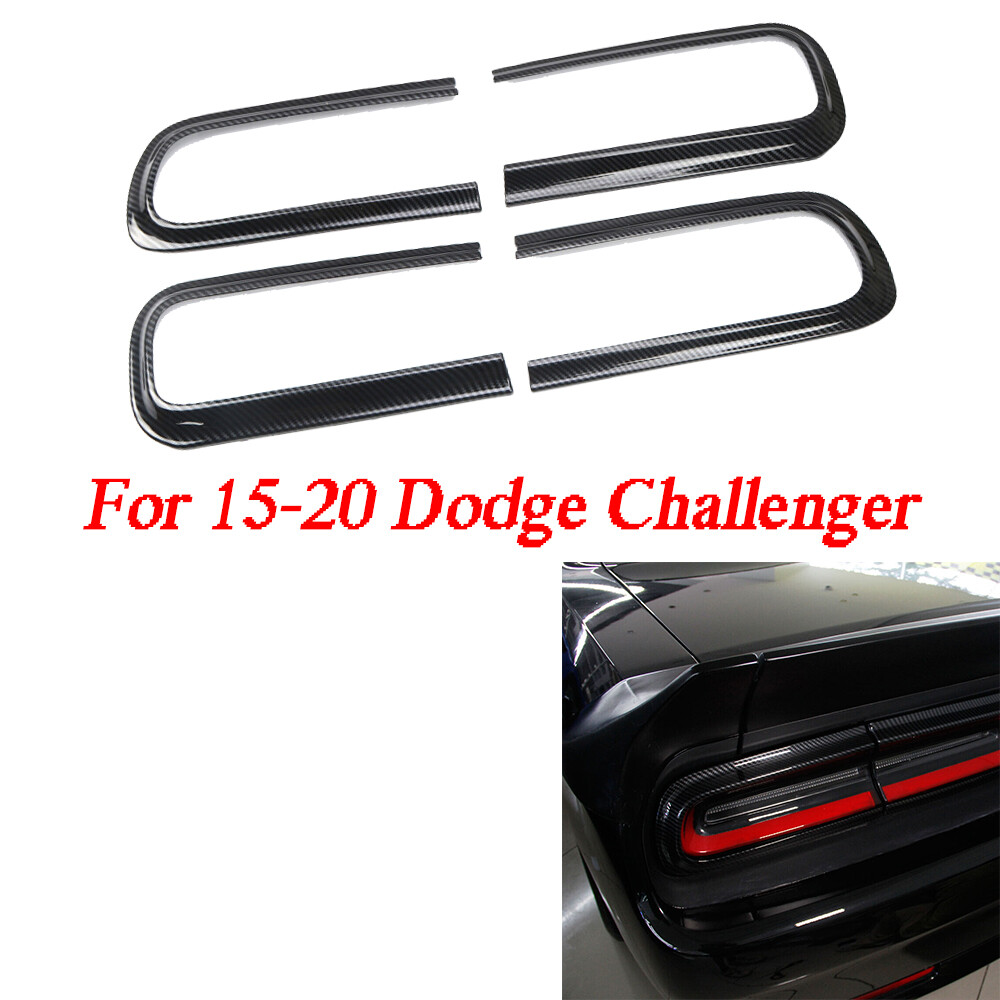 ABS Carbon Fiber Tail Light Cover Trim 4pcs for 15-20 Dodge Challenger