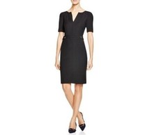 Tory Burch Lydia Black Sheath Wool Dress US0 $350
