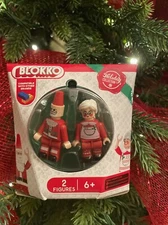 Blokko Christmas Holiday Santa & Mrs. Santa Claus Mini Figs 2 Figures New