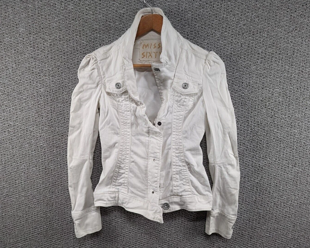 Designer white best sale denim jacket
