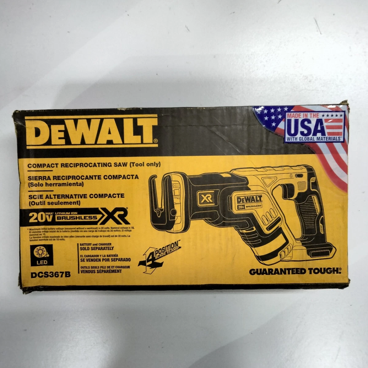 NEW DEWALT DCS367B 20V MAX XR Li-Ion Cordless Reciprocating Saw (Tool Only)  2022 885911476126 eBay