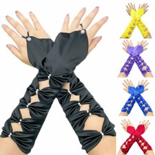 Women Lady Opera Bride Hollywood Fancy Wedding Fingerless Long Elbow Gloves