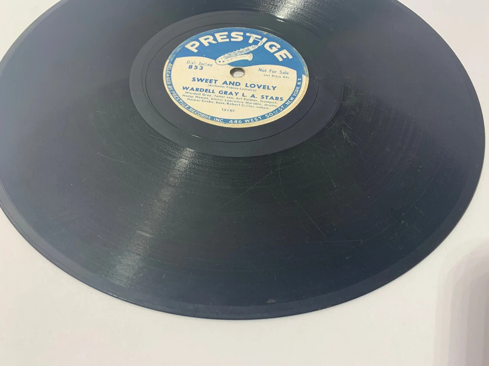 Sweet and Lovely/Jackie WARDELL GRAY L. A. STARS JAZZ 1952 78 RPM Record PROMO - Image 2 of 4