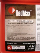 RedMax 1 gallon jug 2-cycle trimr blower universal FD 50:1 ratio oil  Locostship