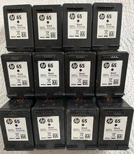 Lot of 12 EMPTY HP 65 Black Cartridges Never Refilled