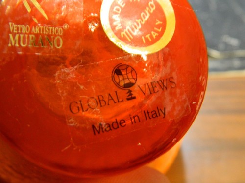 Vintage Orange Global View Vetro Artistico Murano UV Active Art Glass Ovl Bowl 2 - Picture 10 of 11