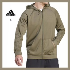 NWT - Adidas Men's Logo Moisture-Wicking Training Full-Zip Fleece Hoodie, Sz L
