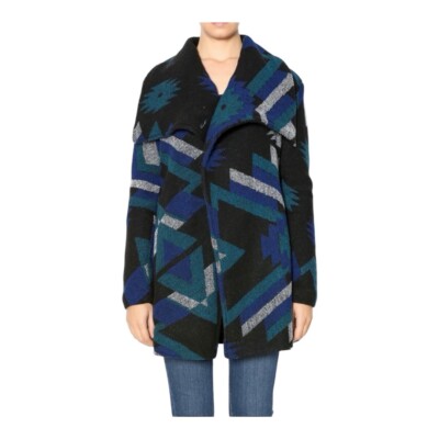 Thread & Supply NWT Southwestern Aztec Print Black Blue Tweed Coat Women s M