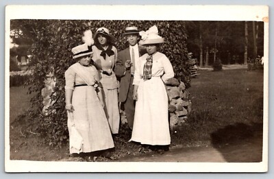 RPPC  Pretty Women With Dapper Man  Postcard
