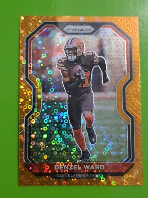 2020 Panini Prizm #63 Denzel Ward Cleveland Browns Orange Disco Prizm