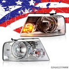 Fits For 2004-2008 Ford F150 Lincoln Mark LT Clear Chrome Headlights Lamps LH+RH