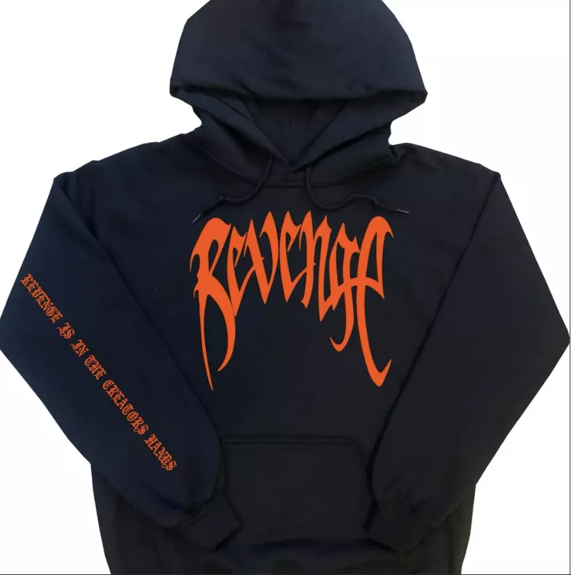 Xxxtentacion Revenge Hoodie Black w Orange Print