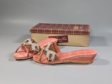 Vintage Women's Shoe 6.5 Woven Pink Grass Sequence NOS True Vtg American Girl