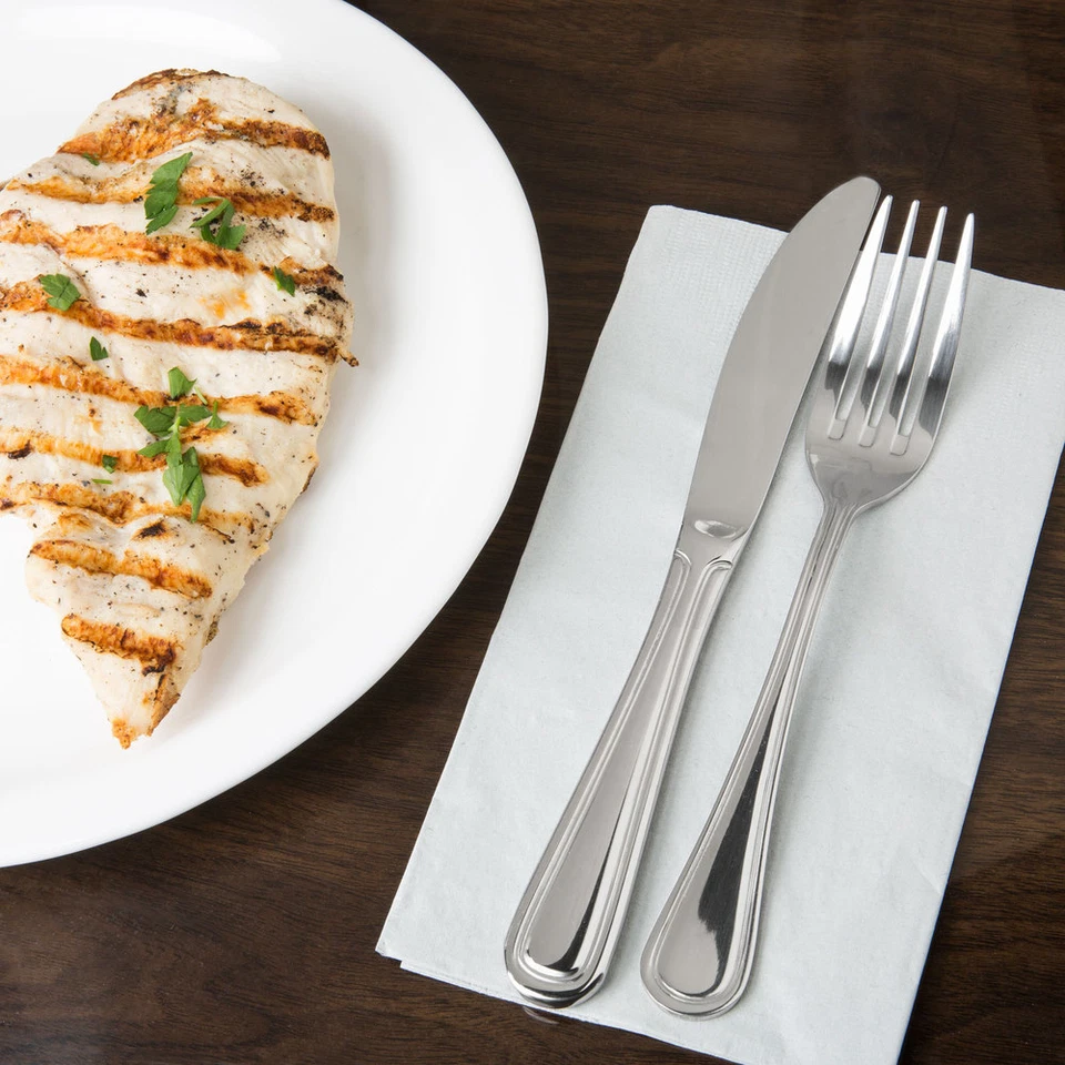 (4 CADA UNO) CUCHILLO DE CENA REAL ELEGANTE PESO EXTRA PESADO 18/8 S/S APROBADO NSF Foto 4 de 4