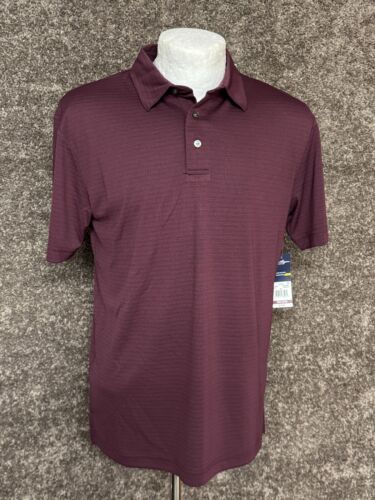 Ben Hogan Performance Polo Shirt Men S Small Golf Burgundy Black Stretch