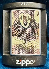 👀 2004 SNAKESKIN ZIPPO LIGHTER & ZIPPO NEW IN BOX #20617 👀
