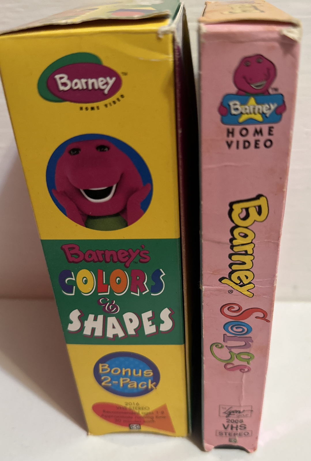 Lot Of 3 VHS Barney Colors & Shapes SONGS Children’s 2-Pack Dinosaur ...
