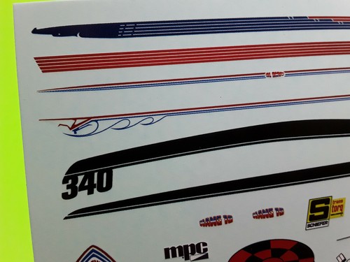 Spirit of 1976 76 Dodge Dart 1/25 Decal Sheet 340 Red Blue Pin Stripes USA - Picture 2 of 5