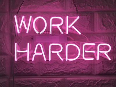 New Work Harder Neon Sign Wall Decor Artwork Light Lamp Display