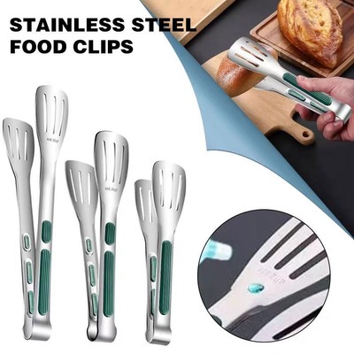 Stainless Steel Food Clip BBQ Grill Steak Food Clamp Clip Silicone ...
