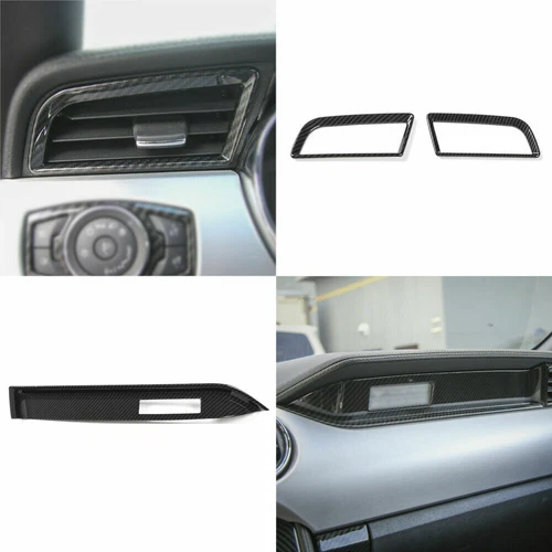 20pcs/set Carbon Fiber Full Set Black Decoration Trim Kit For Ford Mustang 15-19 - Bild 2 von 3