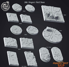 3D Printed Cast n Play Dragons Vault Dragons Hoard Bases Set 28mm 32mm D D