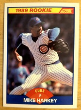 1989 Score Mike Harkey Baseball Rookie Card (RC) #624 Cubs High-Grade NM O/C. rookie card picture