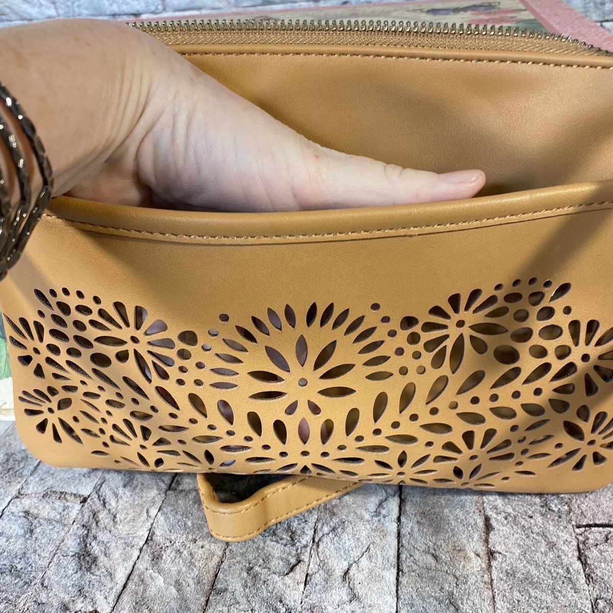 Mark and Hall convertable Bag Mark & Hall Cross Body Tan Clutch Convertible Bag Faux  main image 2