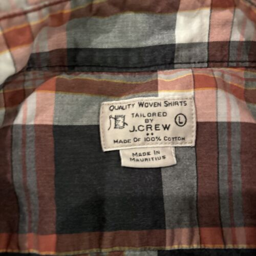 Tailored by j.Crew Mens Button Down Blue red white long Sleeve Dress Shirt Large - Picture 2 of 5