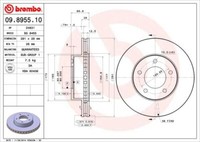 2X Brembo 09.8955.10 Bremsscheibe Vorne FüR Daimler Jaguar