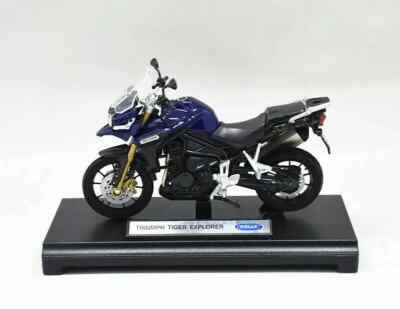 1:18 Welly Triumph Tiger Explorer blau Motorrad Bike Modell neu in OVP