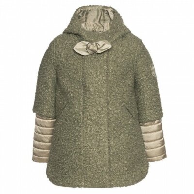 Monnalisa coat/jacket Piumino double, Boucle Verde salvia, size 128, -40%