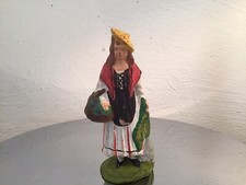 Ancien Joli Santon Provence 9 Cm Crèche Noël Femme Niçoise Panier 9 Cm