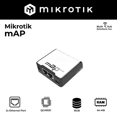 Mikrotik mAP RBmAP2nD Dual-Chain 2.4GHz micro AP, 650MHz CPU