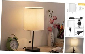 HAITRAL Table Lamp - Modern Bedside Desk Lamp with Pull ...