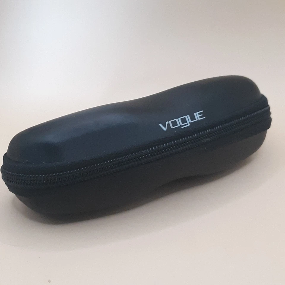 Auténticas gafas de sol Vogue gafas de sol negras semi-duras estuche con cremallera Foto 3 de 4