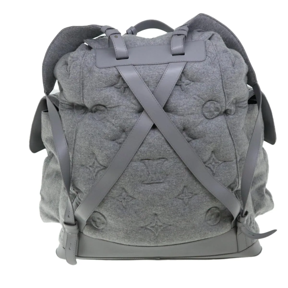 Christopher backpack cloth bag Louis Vuitton Grey in Cloth - 24619238