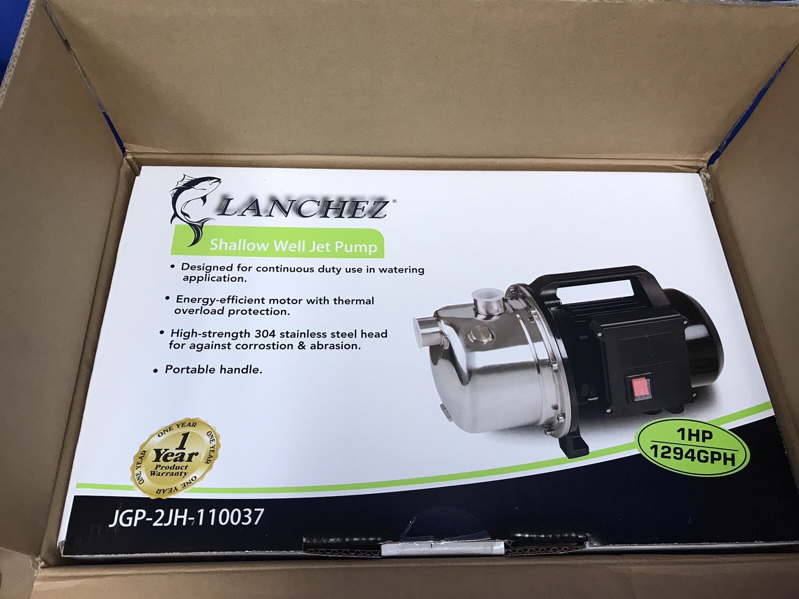 Lanchez JGP2JH110037 Shallow Well Jet Pump 1HP 1294GPH eBay